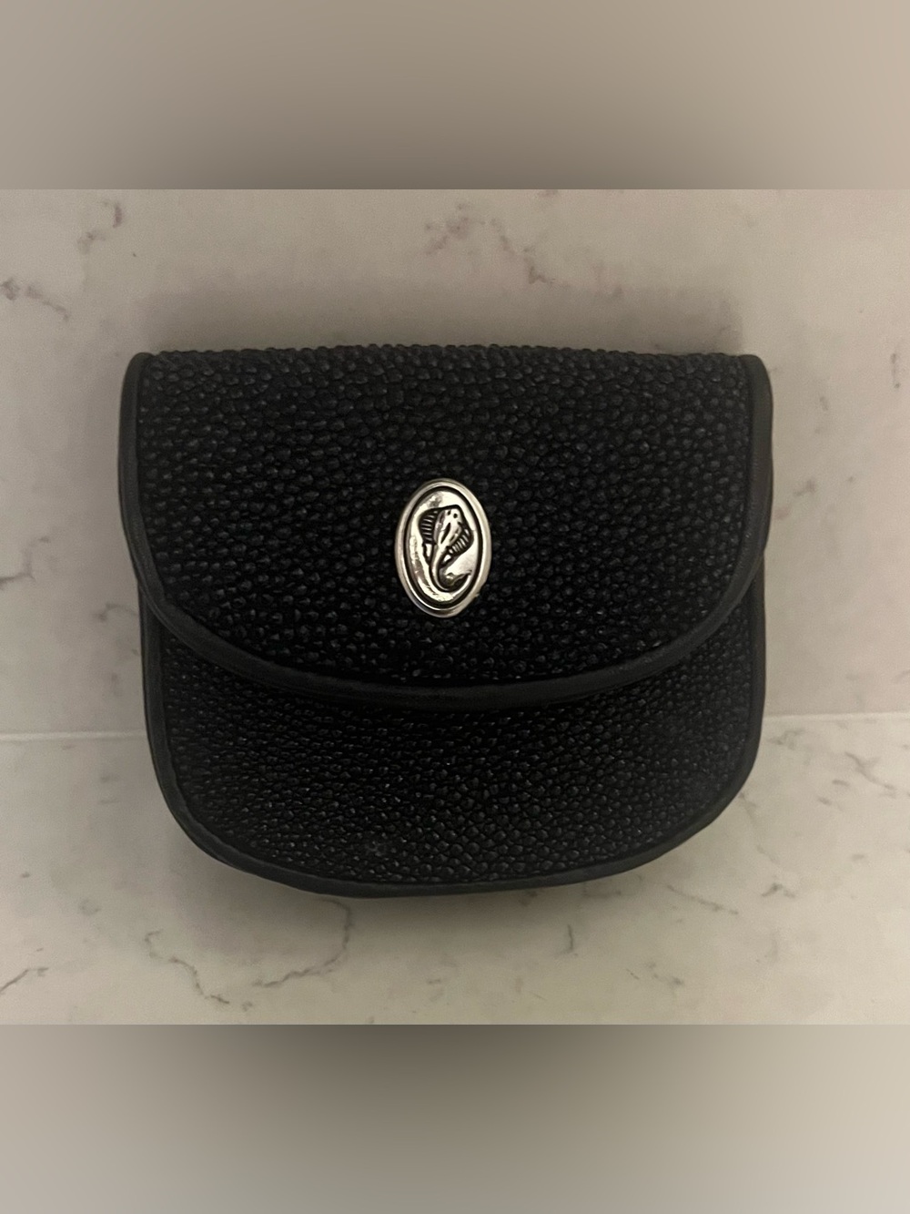 Stingray Leather Black Coin Purse